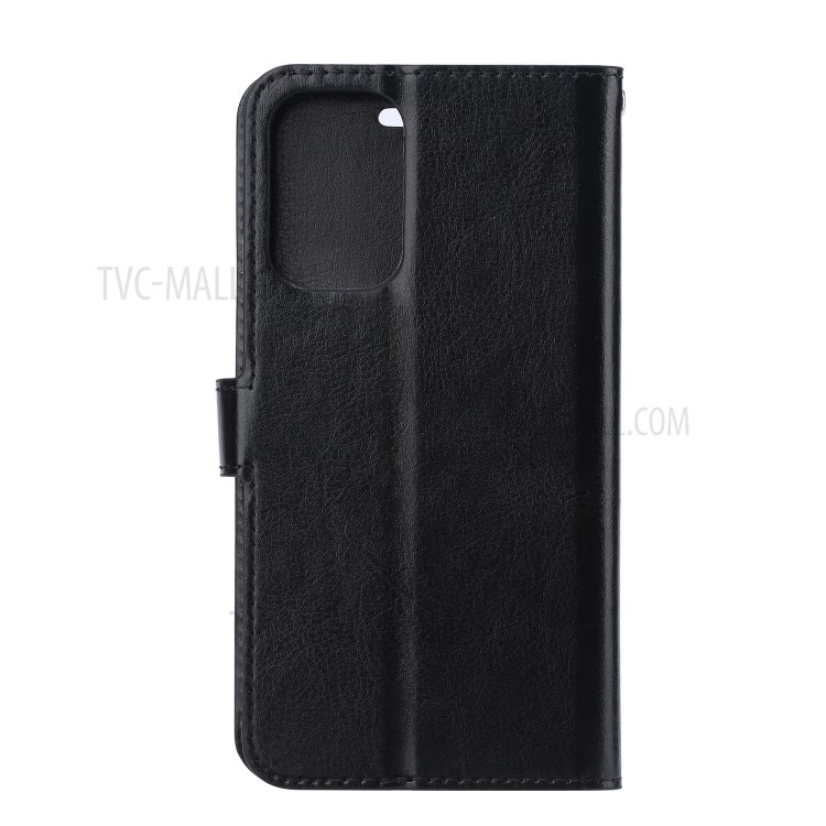 Crazy Horse en Cuir en Cuir Case de Téléphone Pour Samsung Galaxy A71 - le Noir