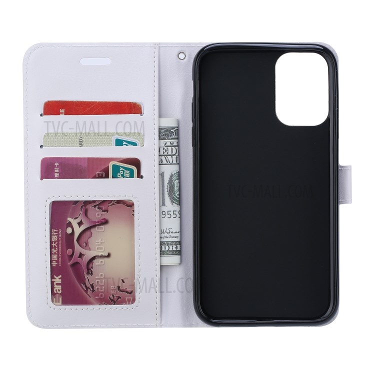 Crazy Horse Leather Wallet Phone Case for Samsung Galaxy A71 - White-3