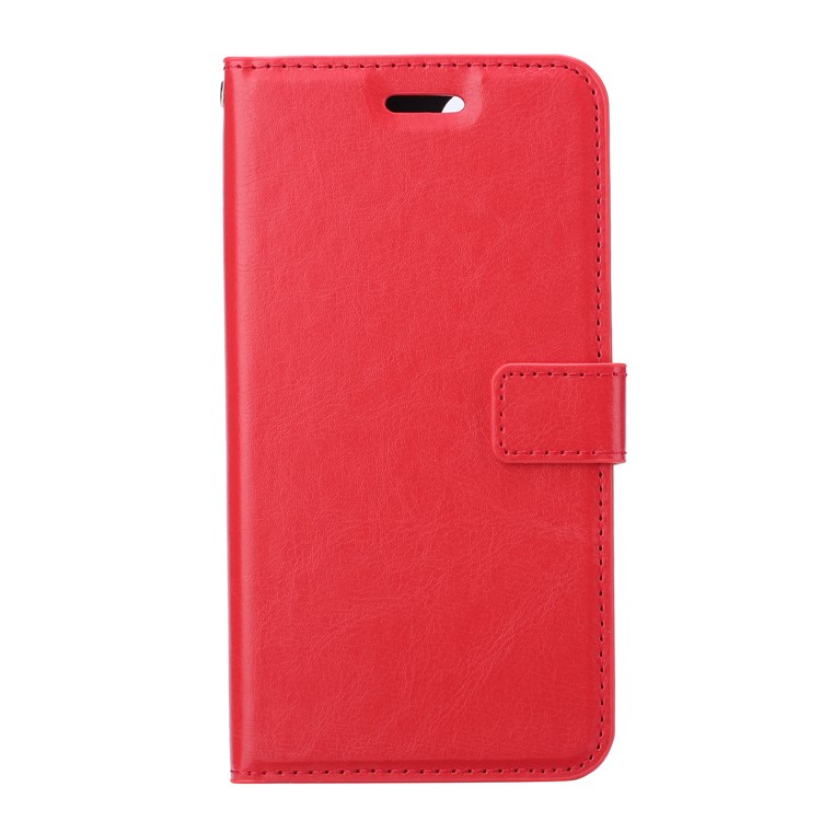 Crazy Horse Leather Wallet Phone Case for Samsung Galaxy A71 - Red-2