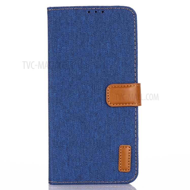 Oxford Cloth Wallet Stand PU Leather Casing for Samsung Galaxy S20 Plus - Baby Blue-1