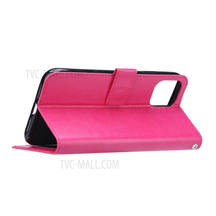 Crazy Horse Leather Wallet Case for Samsung Galaxy S20 Plus - Rose-5
