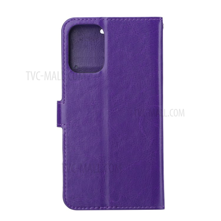 Crazy Horse Leather Wallet Case for Samsung Galaxy S20 - Purple-3
