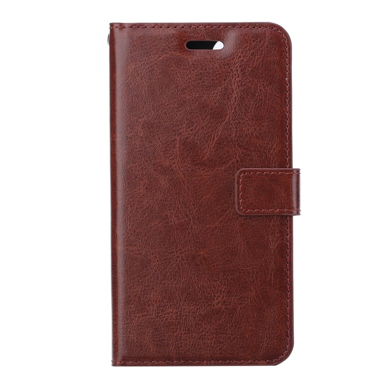 Crazy Horse Leather Wallet Case Для Samsung Galaxy S20 4G/S20 5G - Коричневый-2