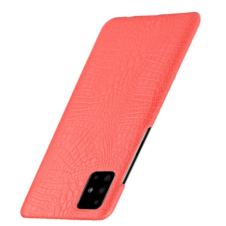 Crocodile Skin PU Leather Coated Hard Plastic Protective Case for Samsung Galaxy A71 - Red-3