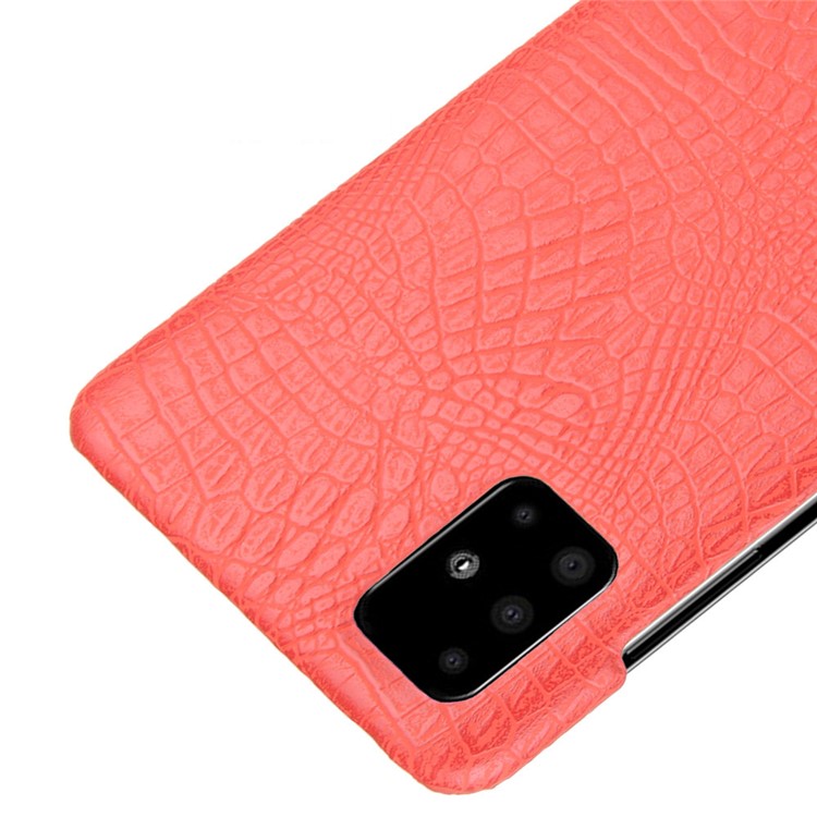Crocodile Skin PU Leather Coated Hard Plastic Protective Case for Samsung Galaxy A71 - Red-4