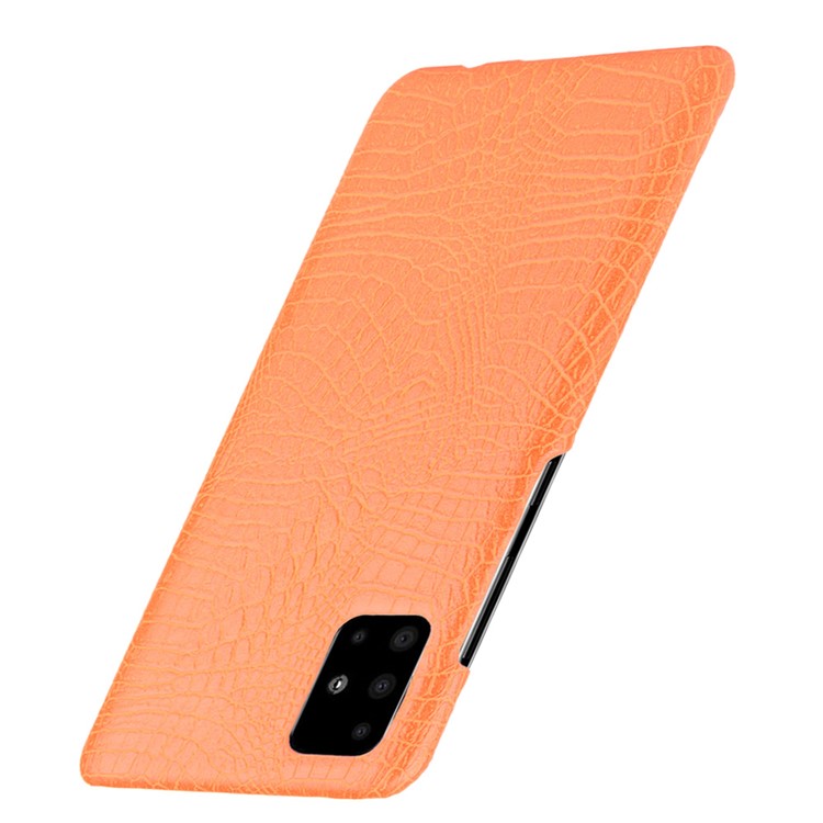 Crocodile Skin PU Leather Coated Hard Plastic Protective Case for Samsung Galaxy A71 - Orange-3