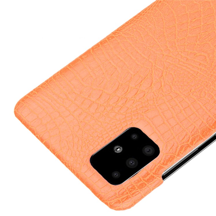 Crocodile Skin PU Leather Coated Hard Plastic Protective Case for Samsung Galaxy A71 - Orange-4