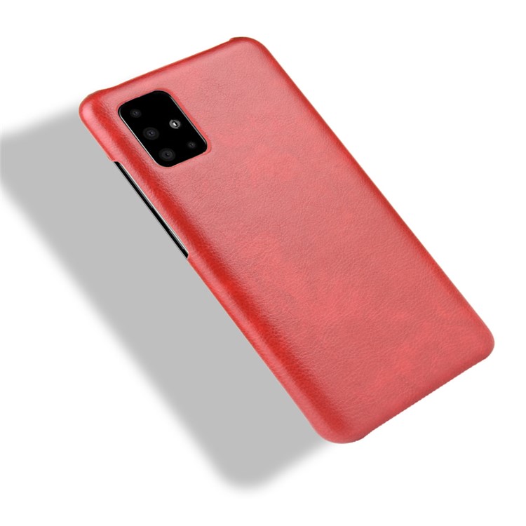 Copertina Protettiva Per PC Rigida Rivestita in Pelle Litchi Per la Pelle Per Samsung Galaxy A71 - Rosso-4