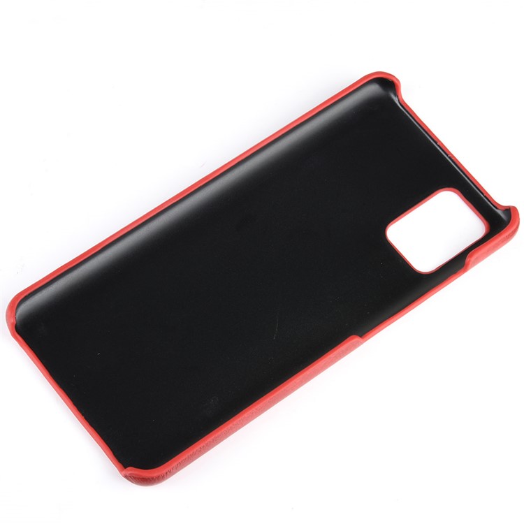 Litchi Skin Leather Coated Hard PC Case Protective Cover for Samsung Galaxy A71 - Red-5