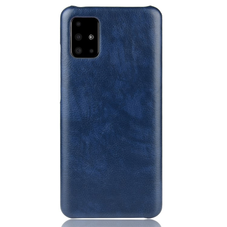 Litchi -skin -leder -beschichtete Hartpc -hülle -schutzabdeckung Für Samsung Galaxy A71 - Blau