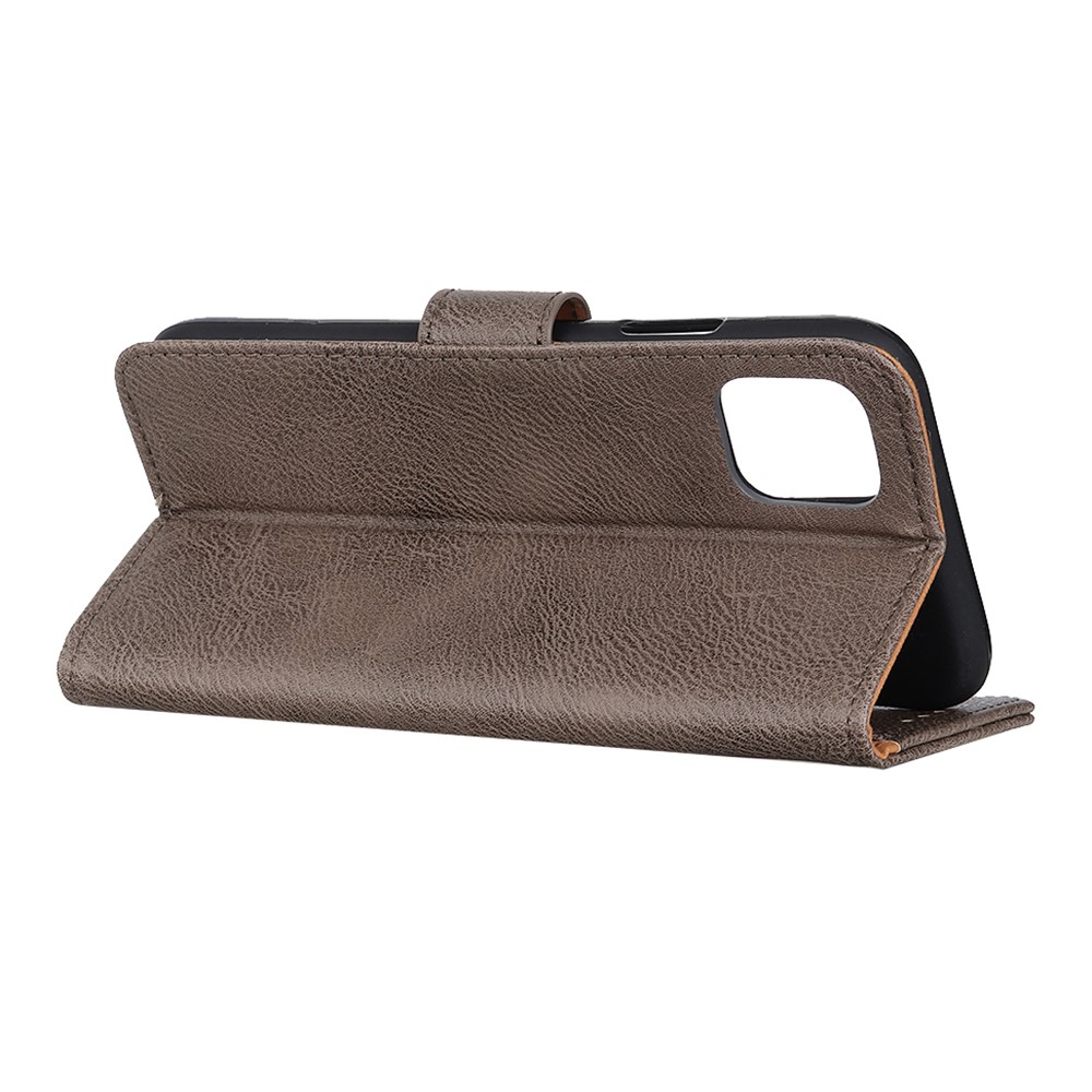 KHAZNEH Wallet Stand Leather Cell Phone Case for Samsung Galaxy Note 10 Lite/A81 - Khaki-4