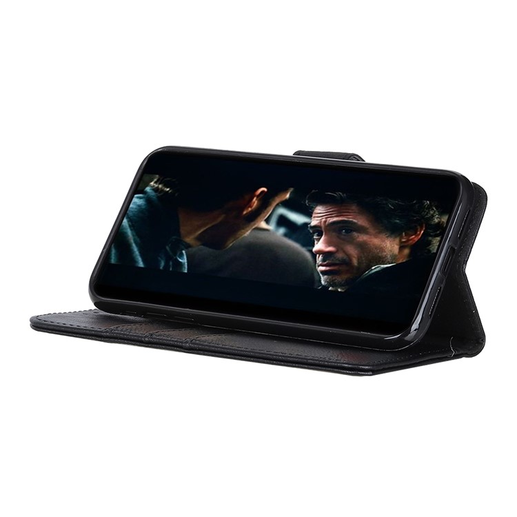 KHAZNEH Wallet Stand Leather Cell Phone Cover Casing for Samsung Galaxy S20 Plus - Black-8