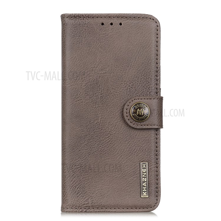 KHAZNEH Wallet Stand Leather Cell Phone Cover Casing for Samsung Galaxy S20 Ultra - Khaki-2