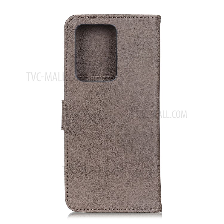 KHAZNEH Wallet Stand Leather Cell Phone Cover Casing for Samsung Galaxy S20 Ultra - Khaki-3