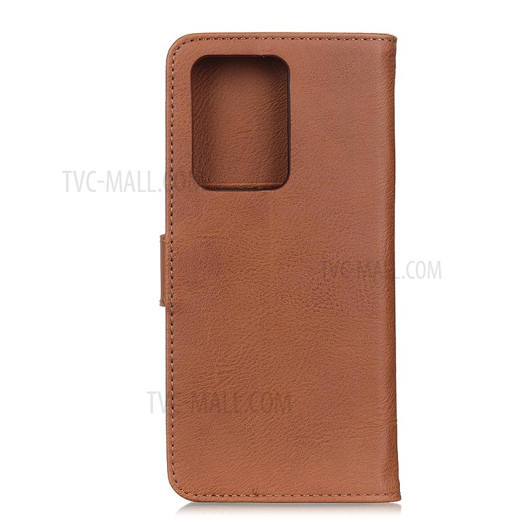 KHAZNEH Wallet Stand Leather Cell Phone Cover Casing for Samsung Galaxy S20 Ultra - Brown-3