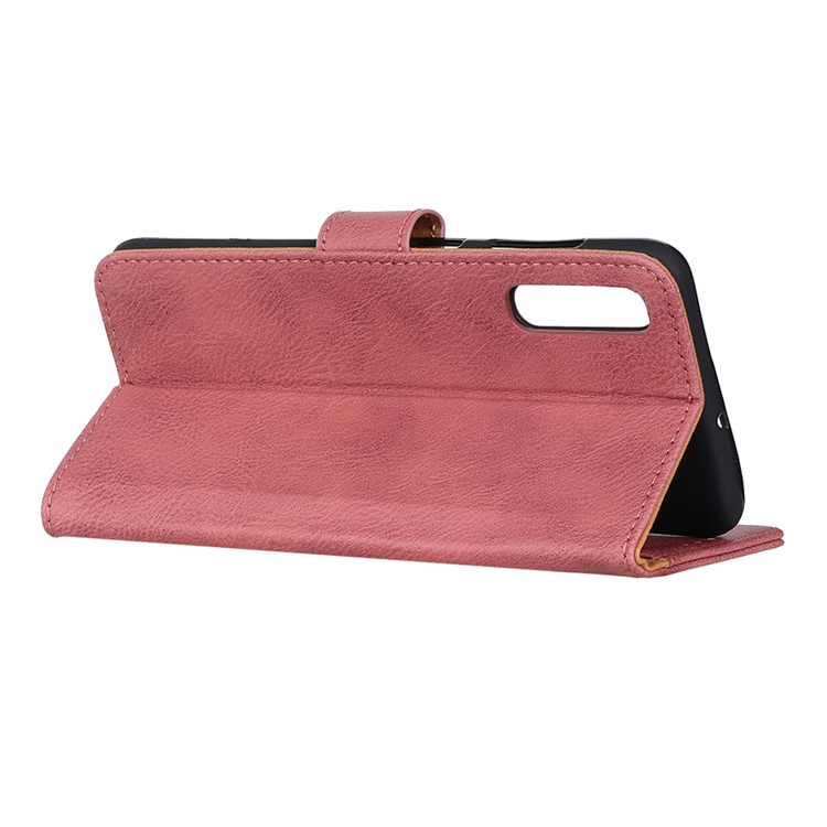 KHAZNEH Wallet Stand Leather Mobile Phone Cover Casing for Samsung Galaxy A50/A50s/A30s - Pink-4
