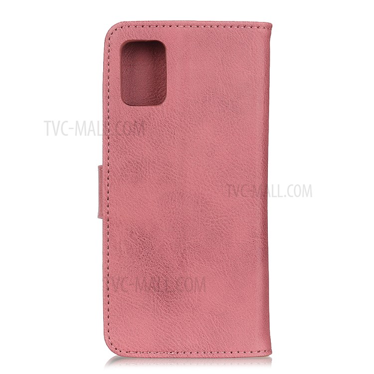 KHAZNEH Wallet Stand Leather Cell Phone Casing for Samsung Galaxy A51 - Pink-3