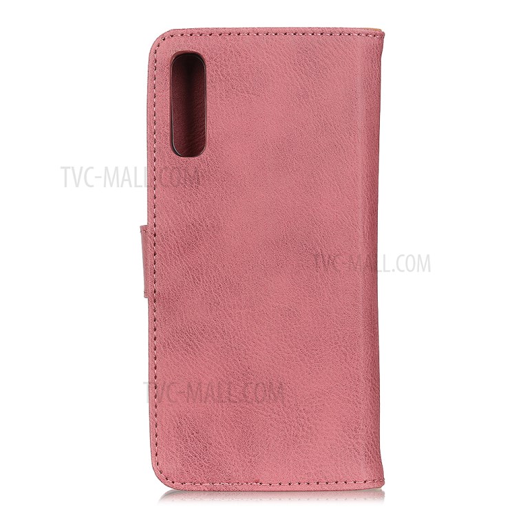 KHAZNEH Wallet Stand Leather Cell Phone Protection Casing for Samsung Galaxy A70 - Pink-3