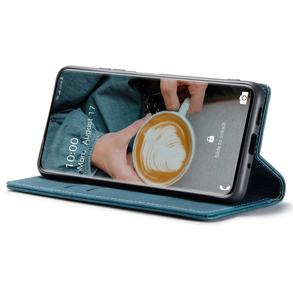 CASEME 013 Series Auto-absorbed Flip Leather Wallet Case for Samsung Galaxy S20 - Green-3
