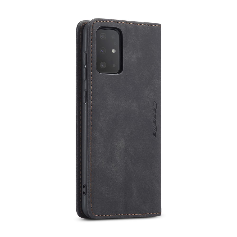 CASEME 013 Series Auto-absorbed Business Leather Wallet Stand Phone Case for Samsung Galaxy S20 Plus/S11 - Black-6