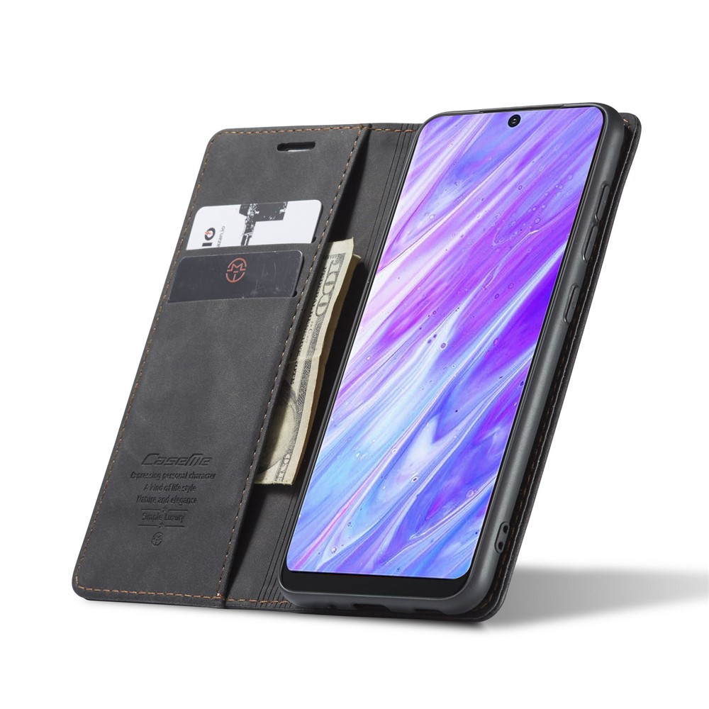 CASEME 013 Série Support Porte-monnaie En Cuir D'affaires Téléphone Absorbé Auto Cas Pour Samsung Galaxy S S20 Plus / S11 - Noir-7