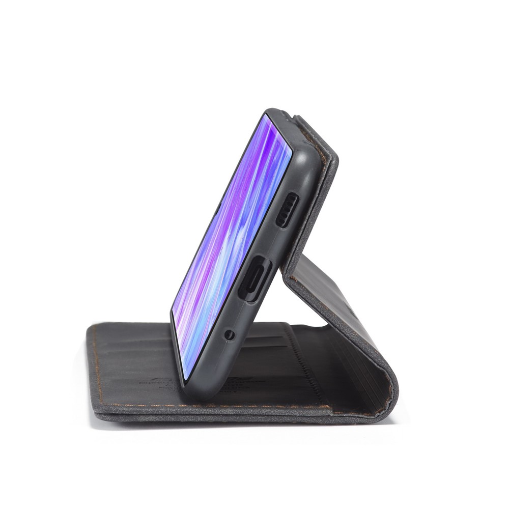 Serie Caseme 013 Serie Auto-assorbita Business Wallet Stand Phone Case Per Samsung Galaxy S20 Plus - Nero-9