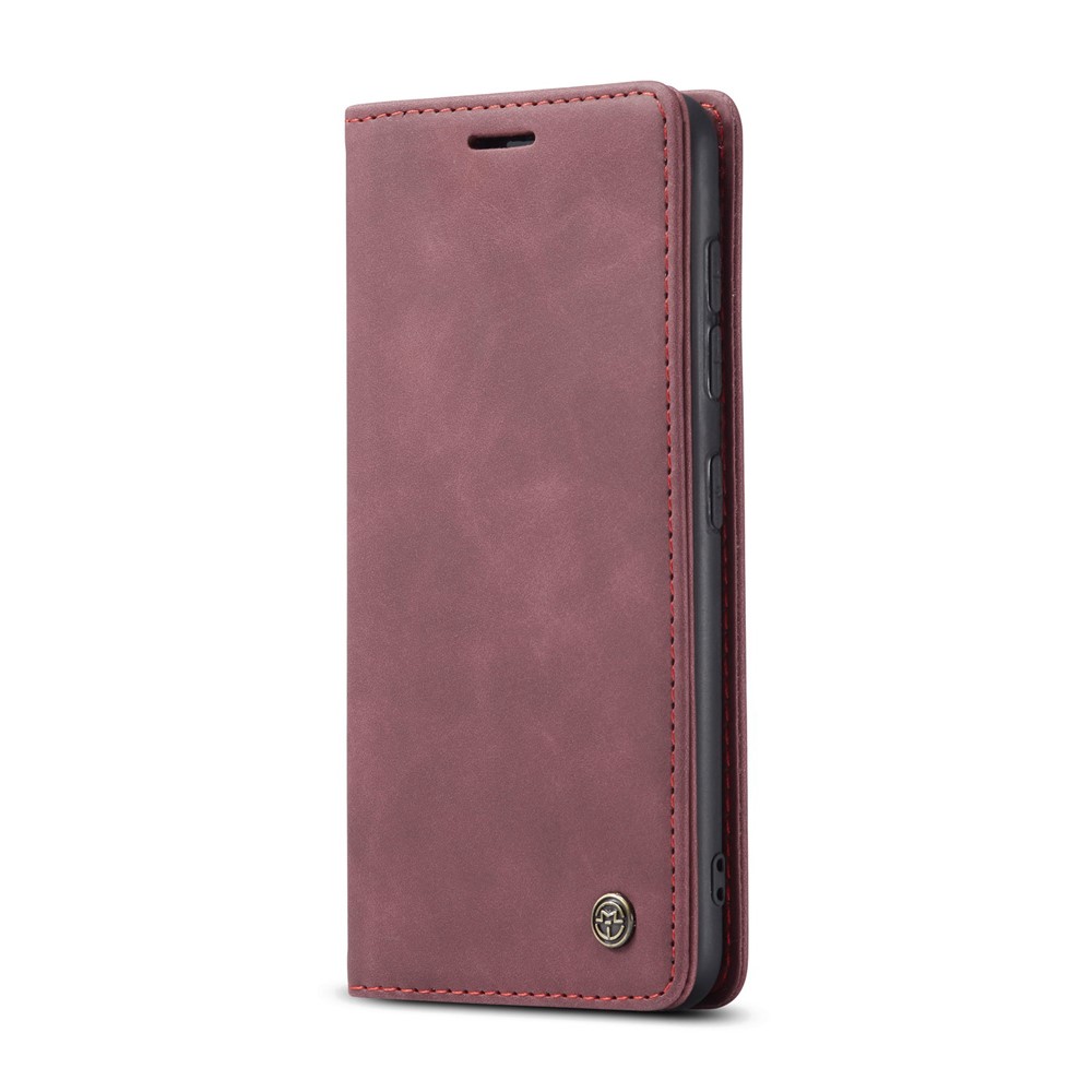 CASEME 013 Series Auto-absorbed Business Leather Wallet Stand Phone Case for Samsung Galaxy S20 Plus - Red-3