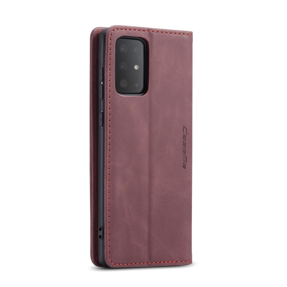 CASEME 013 Series Auto-absorbed Business Leather Wallet Stand Phone Case for Samsung Galaxy S20 Plus - Red-4