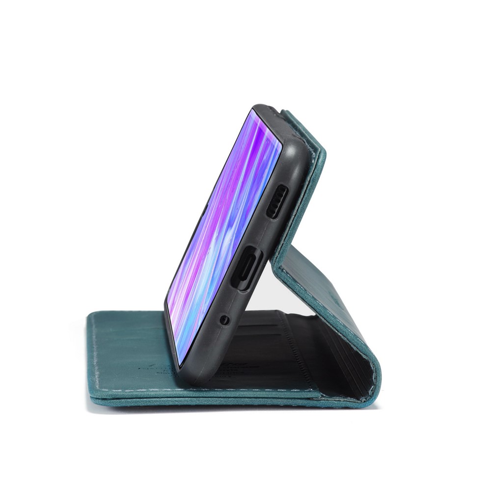 CASEME 013 Series Auto-absorbed Business Leather Wallet Stand Phone Case for Samsung Galaxy S20 Plus - Green-7