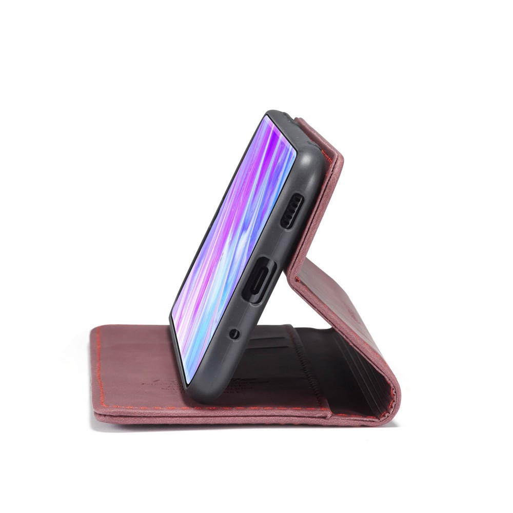 CASEME 013 Series Auto-absorbed Business Leather Wallet Case for Samsung Galaxy S20 Ultra - Red-7