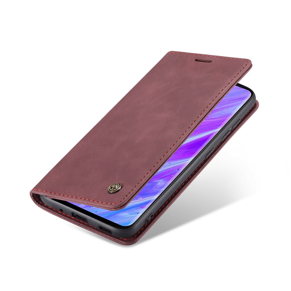 CASEME 013 Series Auto-absorbed Business Leather Wallet Case for Samsung Galaxy S20 Ultra - Red-8