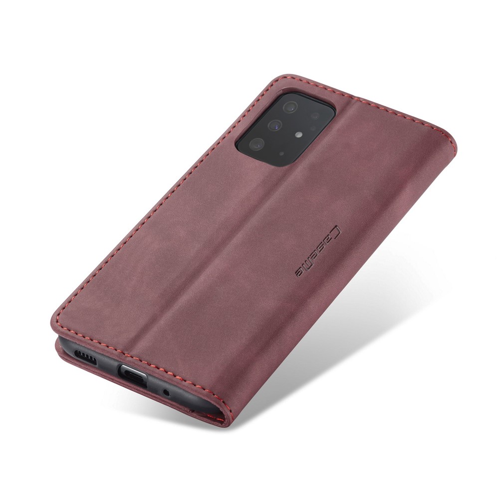 CASEME 013 Series Auto-absorbed Business Leather Wallet Case for Samsung Galaxy S20 Ultra - Red-9