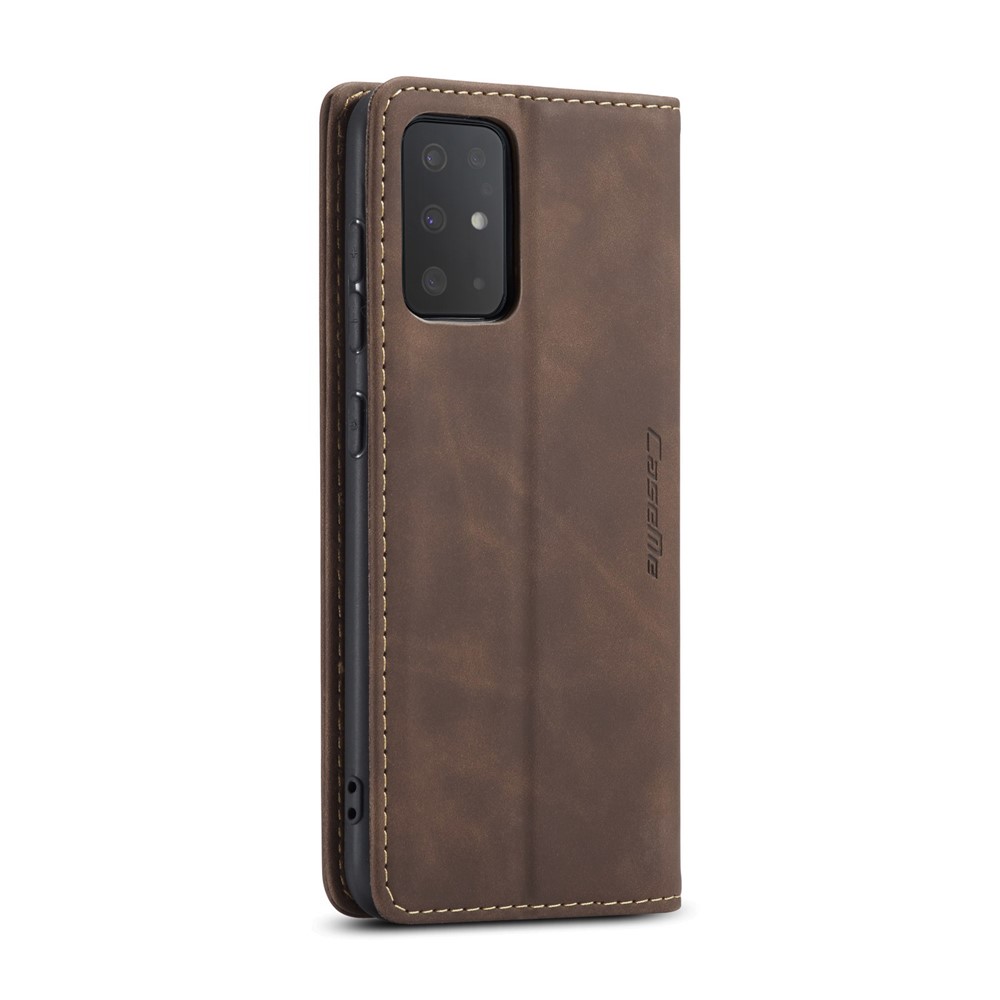 CASEME 013 Series Auto-absorbed Business Leather Wallet Case for Samsung Galaxy S20 Ultra - Dark Brown-4
