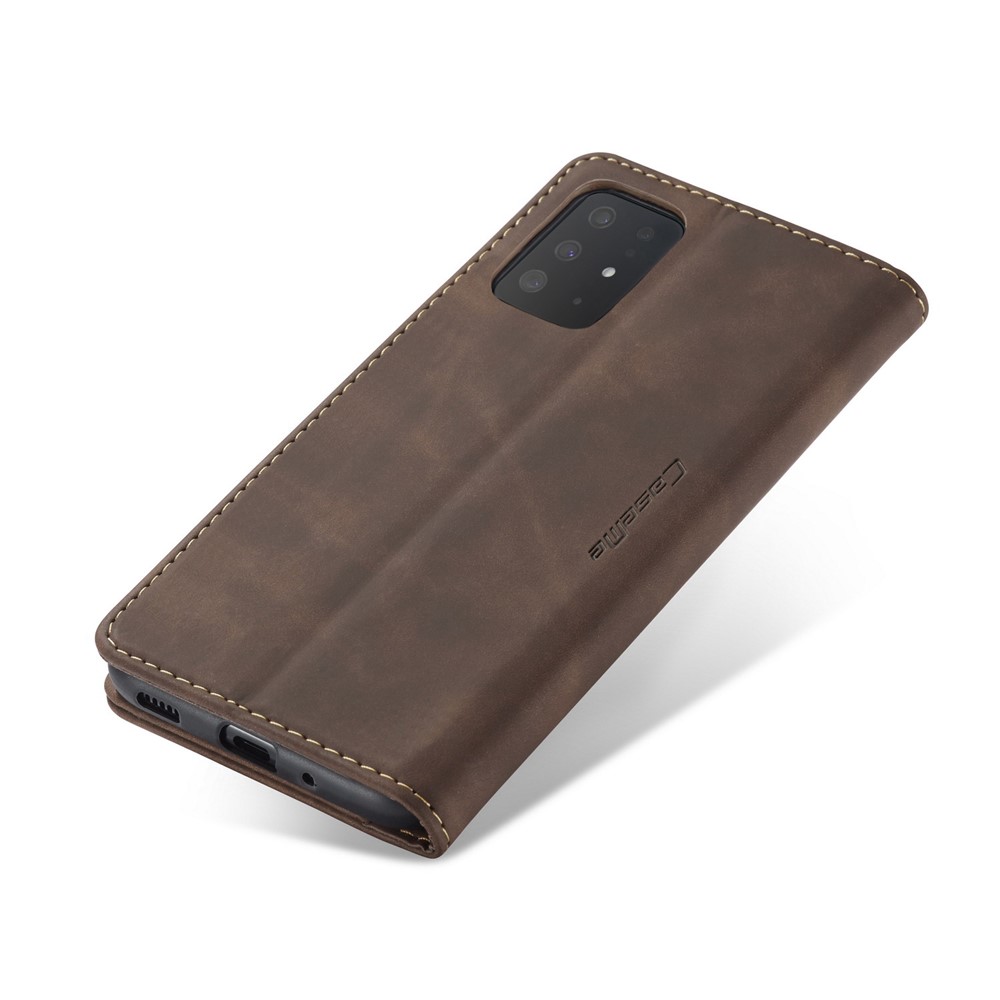 CASEME 013 Series Auto-absorbed Business Leather Wallet Case for Samsung Galaxy S20 Ultra - Dark Brown-9