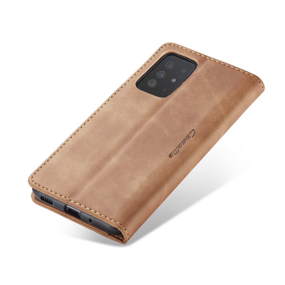 CASEME 013 Series Auto-absorbed Business Leather Wallet Case for Samsung Galaxy S20 Ultra - Light Brown-10