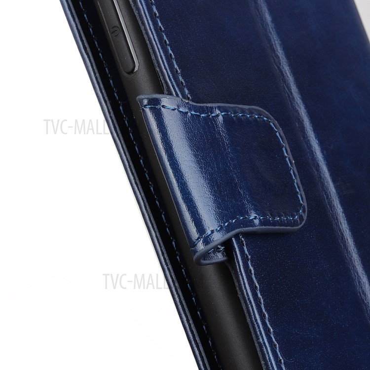 Crazy Horse Wallet Leather Stand Case for Samsung Galaxy A01 - Blue-5