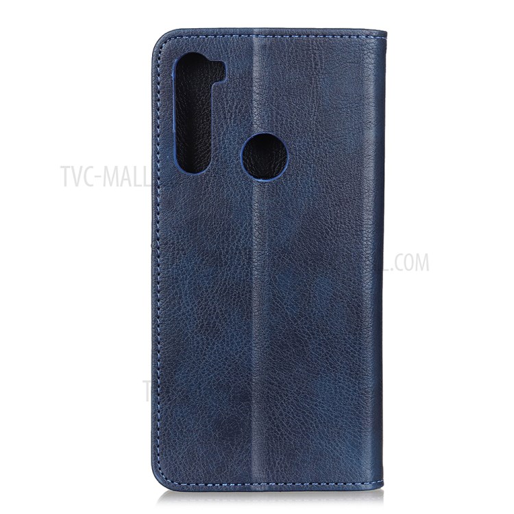 Auto-absorbed Litchi Texture Split Leather Wallet Case for Samsung Galaxy A21 - Blue-7