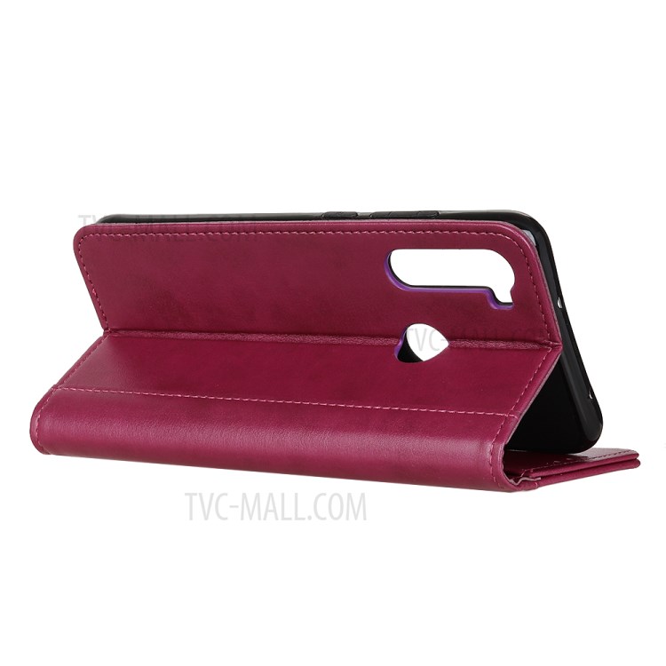 Support En Cuir Portefeuille Cas Pour Samsung Galaxy A21 - Rouge-11