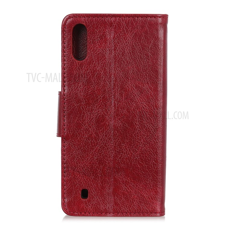 Nappa Texture Split Leather Wallet Case for Samsung Galaxy A01 - Red-10