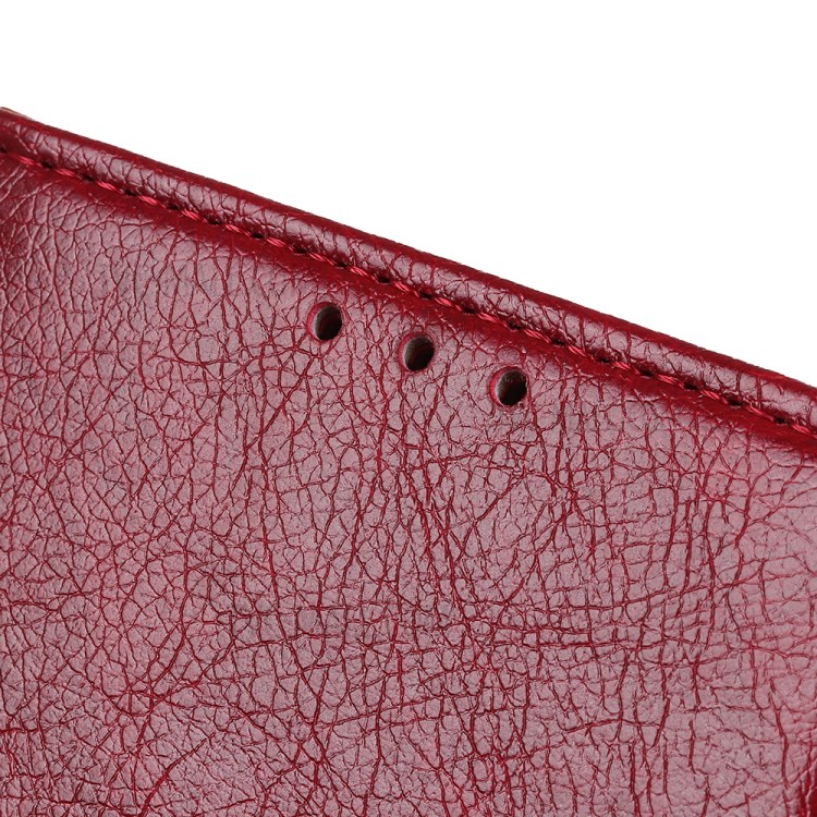 Nappa Texture Split Leather Wallet Case for Samsung Galaxy A01 - Red-7