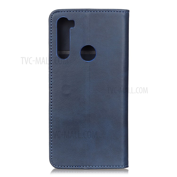 Auto-absorbed Split Leather Wallet Case for Samsung Galaxy A21 - Blue-8