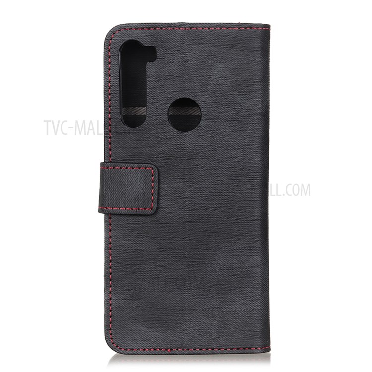 Jeans Cloth Leather Wallet Case for Samsung Galaxy A21 - Black-11