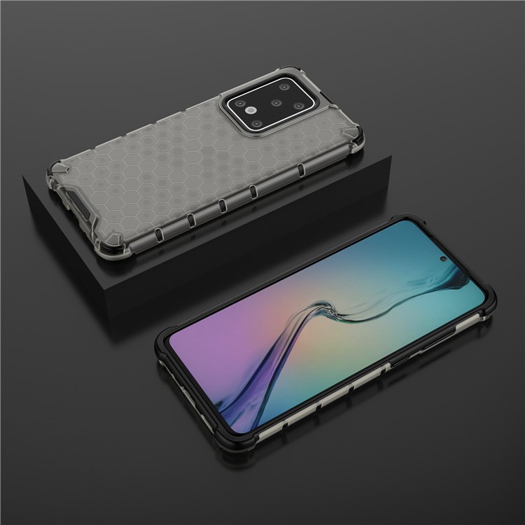 Honeycomb Shock Absorber TPU + PC Covering for Samsung Galaxy S20 Ultra - Black-3