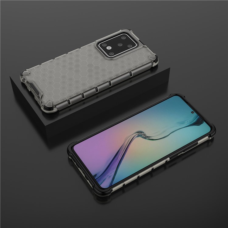 Wabenschock -stoßdämpfer TPU + PC -abdeckung Für Samsung Galaxy S20 Ultra - Schwarz