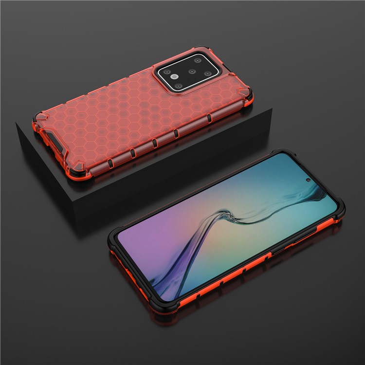 Choque De Nido De Abeja Absorbedor De TPU + PC Cubre Para La Galaxia S20 De Ultra / S11 Plus - Rojo-3