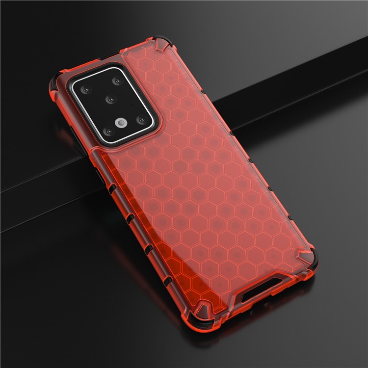 Choque De Nido De Abeja Absorbedor De TPU + PC Cubre Para La Galaxia S20 De Ultra / S11 Plus - Rojo-4