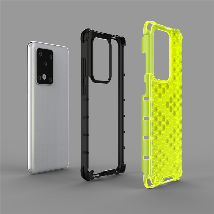 Honeycomb Shock Absorber TPU + PC Covering for Samsung Galaxy S20 Ultra - Green-2