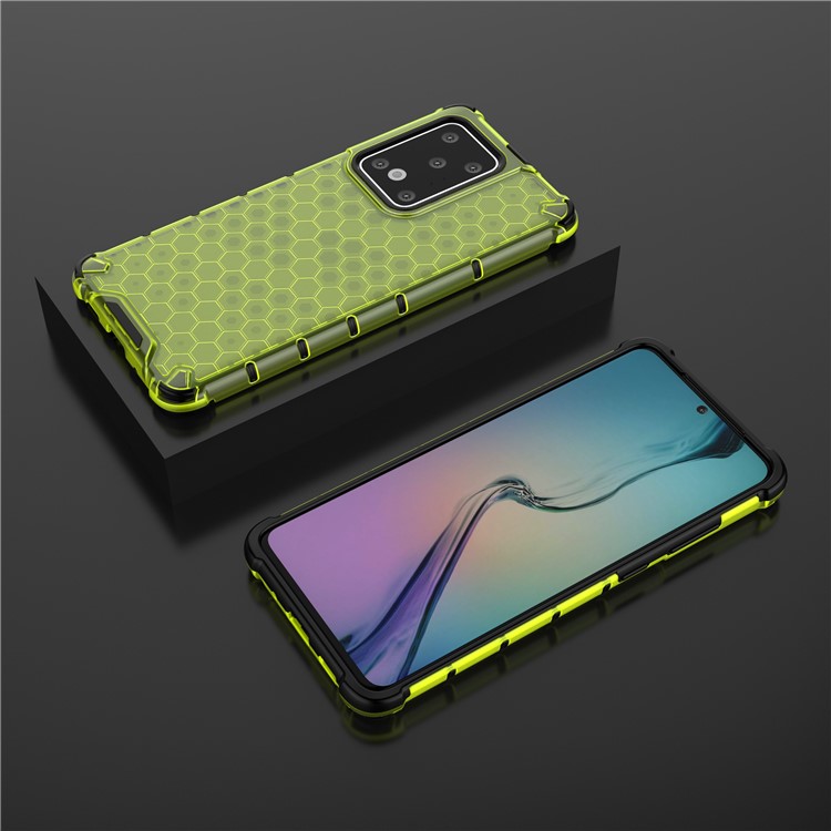 Honeycomb Shock Absorber TPU + PC Covering for Samsung Galaxy S20 Ultra - Green-4