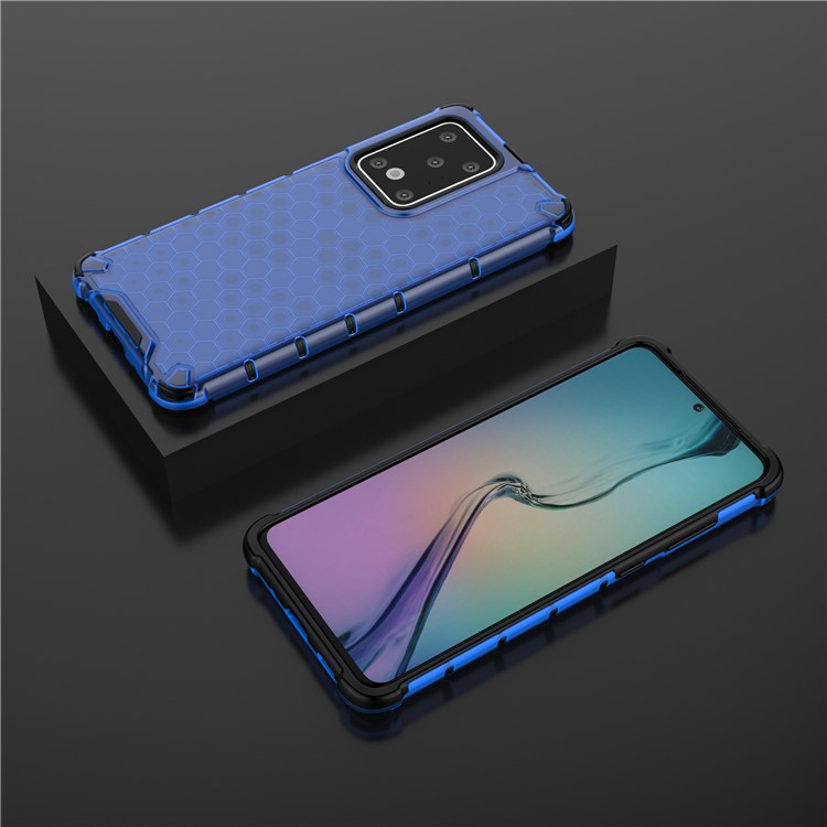 Honeycomb Shock Absorber TPU + PC Covering for Samsung Galaxy S20 Ultra - Blue-3