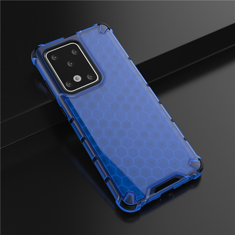 Honeycomb Shock Absorber TPU + PC Covering for Samsung Galaxy S20 Ultra - Blue-4